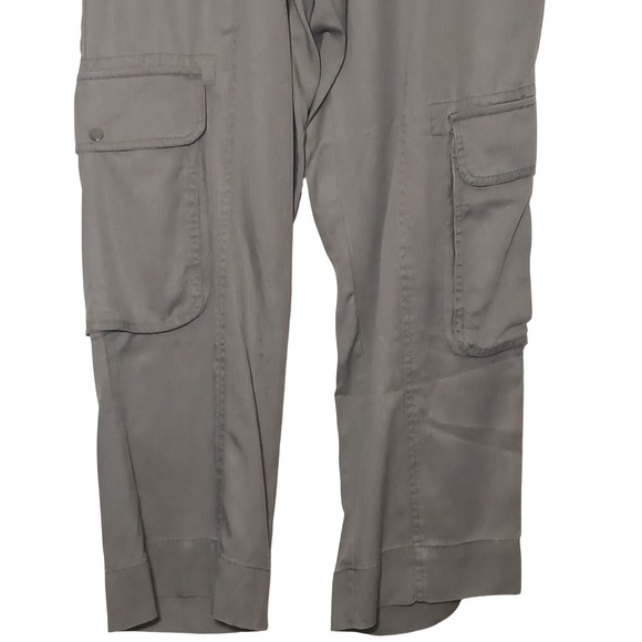 NWT Quince Vintage Wash Tencel Drawstring Cargo Pants Olive Green M Ankle Crop - Picture 5 of 12